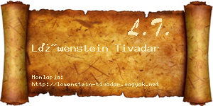 Löwenstein Tivadar névjegykártya